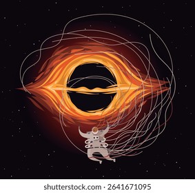 black hole gravity effect in an astronaut
