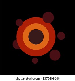 Black hole icon with black bacground. Flat style vector illustration