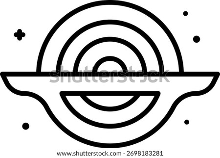 Black Hole Icon: Cosmic Space Object Illustration