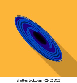 Black hole icon in flat style isolated on white background. Planets symbol stock vector illustration.
