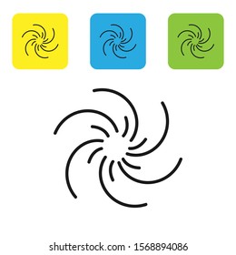 Black Black hole icon isolated on white background. Space hole. Collapsar. Set icons colorful square buttons. Vector Illustration