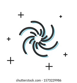 Black Black hole icon isolated on white background. Space hole. Collapsar.  Vector Illustration