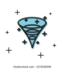 Black Black hole icon isolated on white background. Space hole. Collapsar.  Vector Illustration