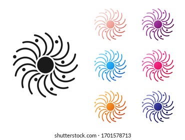 Black Black hole icon isolated on white background. Space hole. Collapsar. Set icons colorful. Vector Illustration