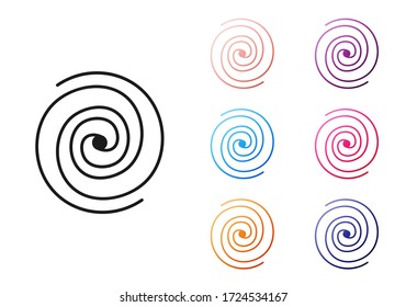 Black Black hole icon isolated on white background. Space hole. Collapsar. Set icons colorful. Vector Illustration