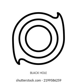 black hole icon. Line Art Style Design Isolated On White Background