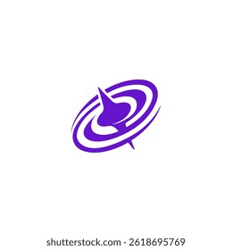 Black hole icon logo space concept illustration galactic vortex orbit