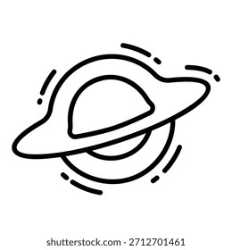 Icono del agujero negro, uno de los objetos del espacio exterior con gravedad fuerte