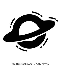 Icono del agujero negro, uno de los objetos del espacio exterior con gravedad fuerte