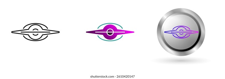 Black Hole icon represents space technology innovation, planet exploration. Ideal for astronomy education, science applications etc.