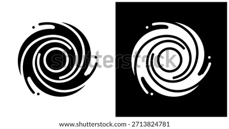Black Hole Icon Set In White And Black Background