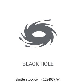 Black hole icon. Trendy Black hole logo concept on white background from Astronomy collection. Suitable for use on web apps, mobile apps and print media.