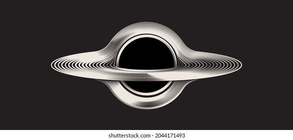 Black hole icon, vector illustration isolated on black background