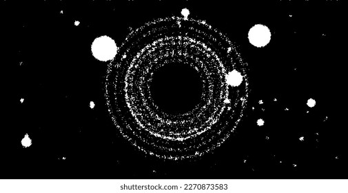 Ilustración de tinta de agujero negro. Fondo de galaxia espacial