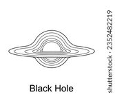 black hole line art for coloring book vector