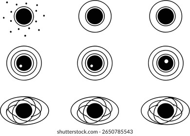 black hole line art futuristic representation of interstellar energy field