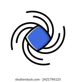 Black hole line colourful vector icon. Space exploration concept icon.