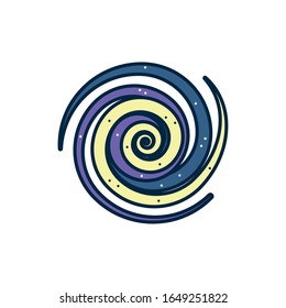 Black hole line fill style icon of Space futuristic cosmos outside universe astronomy adventure and exploration theme. Vector illustration.