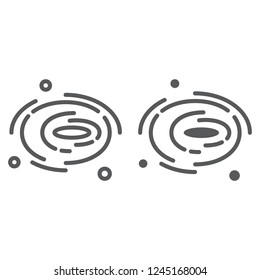 Black hole line and glyph icon, cosmos and space, galaxy sign, vector graphics, a linear pattern on a white background, eps 10.