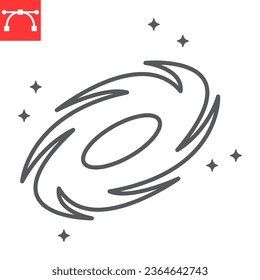 Black hole line icon, cosmos and milky way, galaxy vector icon, vector graphics, editable stroke outline sign, eps 10.