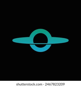 Black Hole Logo Design Space Cosmos Planet Vector Template Sagittarius A