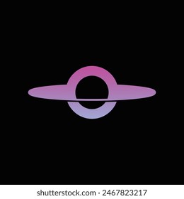 Black Hole Logo Design Space Cosmos Planet Vector Template Sagittarius A