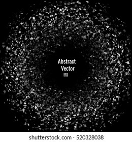 Black hole made from flying particles. Vector abstract background/