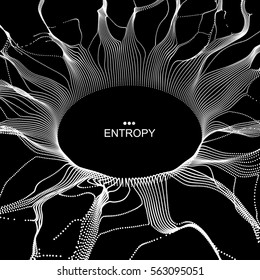 Black hole made from Flying Particles. Abstract Background. 3D Vector Illustration. 