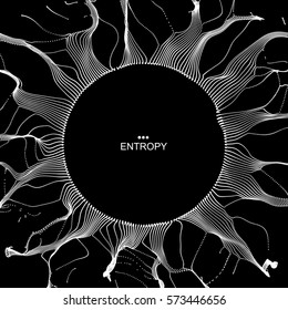 Black hole made from Flying Particles. Abstract Background. 3D Vector Illustration. 
