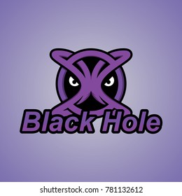 black hole mascot logo design
purple color vector templates and with sharp eyes