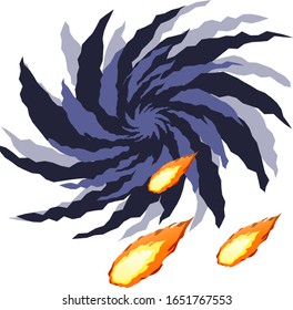 Black hole and meteorites isolated vector illustration.