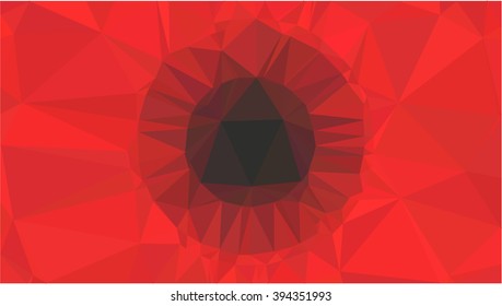 Black hole on red low poly background