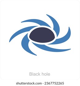 Concepto de agujero negro e icono de órbita