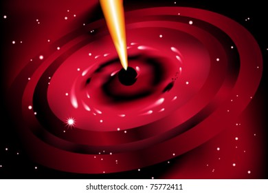 Black Hole in Outer Space Vector Illustration