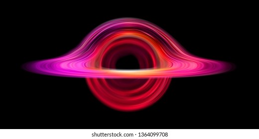 Black hole realistic star time trap. Destruction universe funnel. Oval apocalypse. Death of space. Hopelessness of cold depth. Colorful vector illustration for banner..