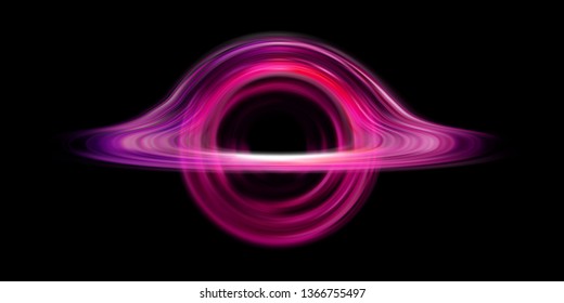 Black hole realistic star time trap. Destruction universe funnel. Oval apocalypse. Death of space. Hopelessness of cold depth. Colorful vector illustration for banner..