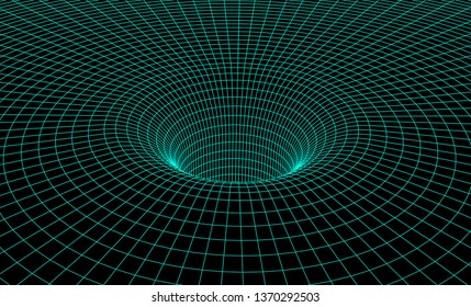 Black Hole Scheme With Gravity Grid For Scientific Presentation Or Abstract Background