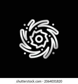 Icono metálico plateado del agujero negro
