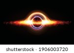 Black hole with singularity and event horizon vector illustration