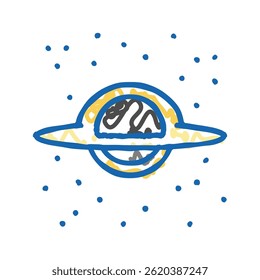 black hole space exploration doodle icon sketch vector. black hole space exploration sign. isolated symbol illustration