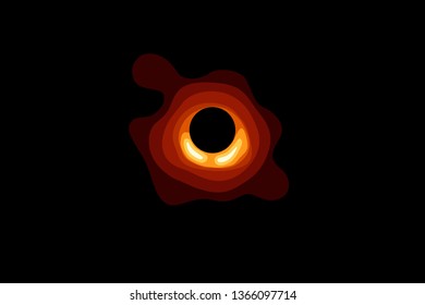 Black hole in space. Science flat vector illustration