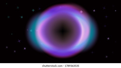Black hole in spacetime. Conceptual vector illustration.