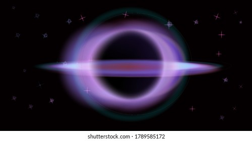 Black Hole In Spacetime. Conceptual Vector Illustration.