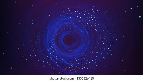 Black Hole with Spiral Galaxy on Cosmic Background.planet and physics concept design,vector illustration.