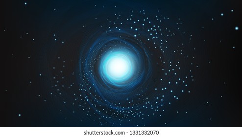 Black Hole with Spiral Galaxy on Cosmic Background.planet and physics concept design,vector illustration.