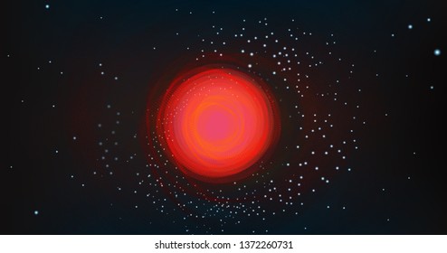 Black Hole with Spiral Galaxy on Cosmic Background.planet and physics concept design,vector illustration.