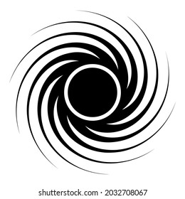 Black hole spiral shape vortex portal icon black color vector illustration flat style image