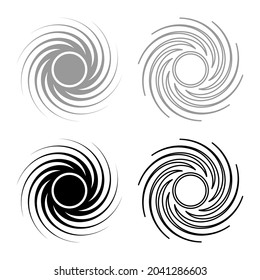 Black hole spiral shape vortex portal set icon grey black color vector illustration flat style image