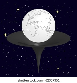 Black hole swallows the earth