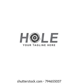 black hole text logo design